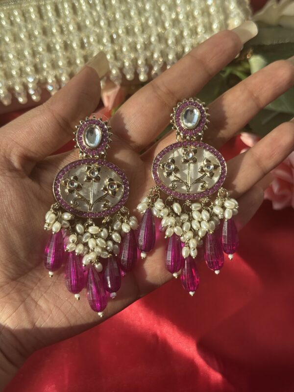 Nilima Marble Earrings - Purple