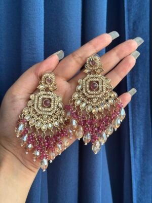 Palak Premium Earrings – Wine