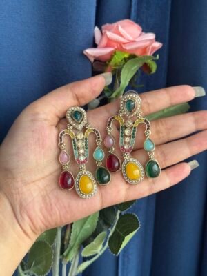 Jeevika Stone Earrings – Multi