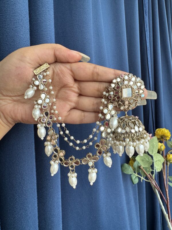 Sadika Premium Kaan Chain Earrings - White