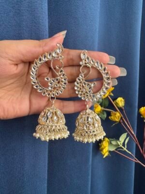 Peacock Jhumka – Golden