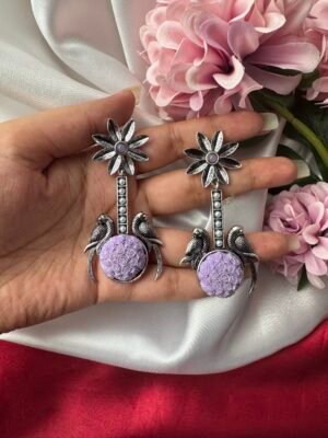 Unique Flower Earrings – Lavender