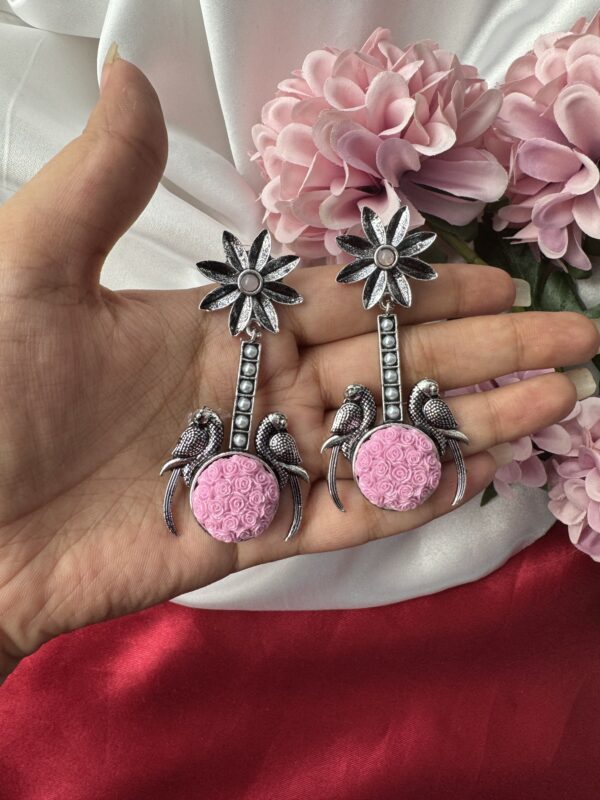 Unique Flower Earrings - Light Pink