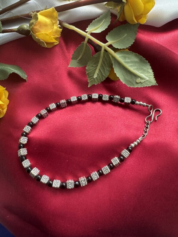 Anklet - Black Beaded Pattern