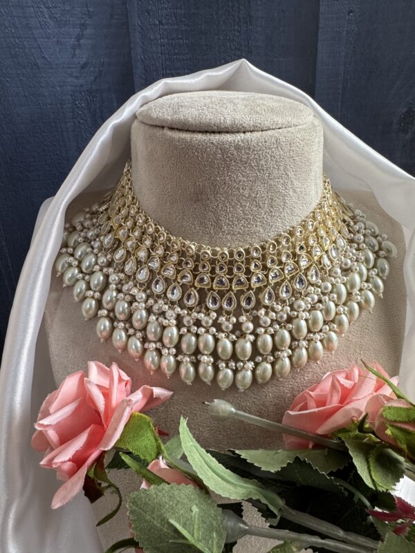 Pooja Premium Kundan Set - White - Image 2