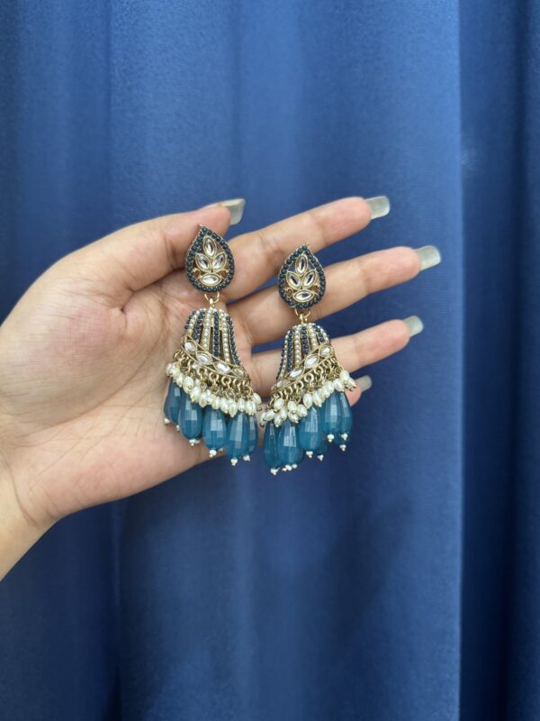 Chitra Jhumka - Teal Blue