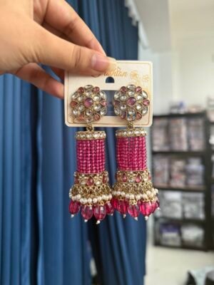 Anusha Kundan Jhumka – Wine