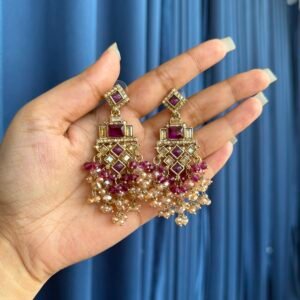 Dharni Kundan Earrings - Purple