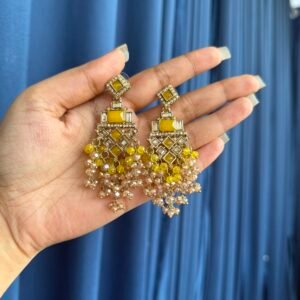 Dharni Kundan Earrings - Yellow
