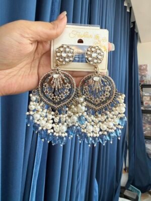 Rhea Premium Earrings – Dark Blue