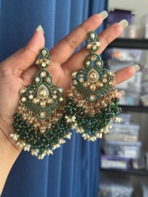 Damini Exclusive Earrings – Dark Green