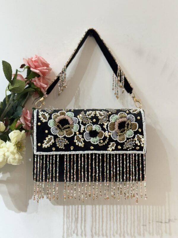 Exclusive Designer Tassel Bag - Black