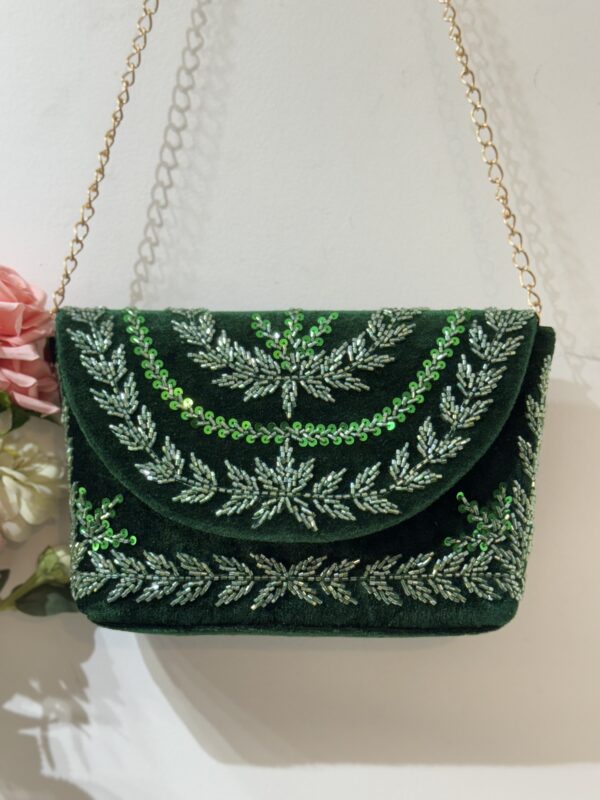 Green Designer Velvet Bag