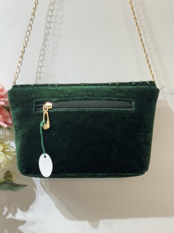 Green Designer Velvet Bag - Image 2