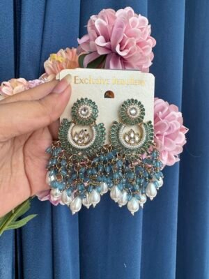 Pakhi Chandbali – Teal Blue