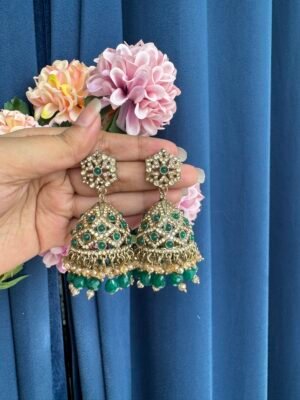 Bareilly Premium Jhumka – Dark Green