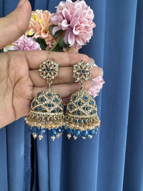 Bareilly Premium Jhumka - Dark Blue