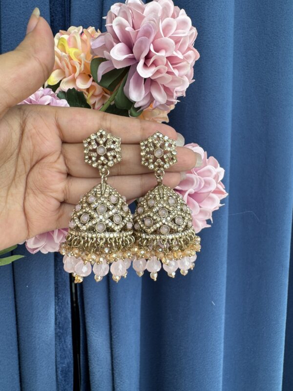 Bareilly Premium Jhumka - Light Pink