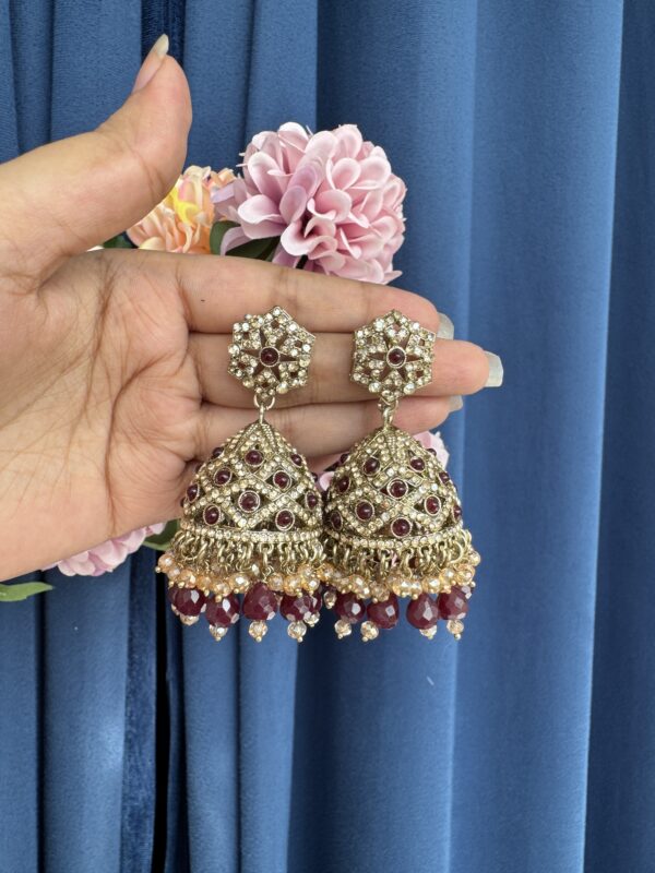 Bareilly Premium Jhumka - Red