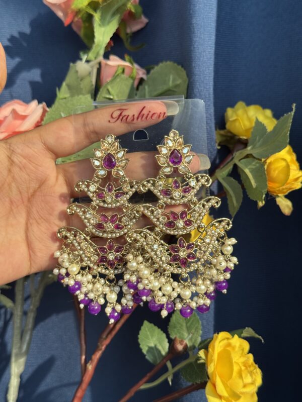 Ragini Premium Earrings - Dark Purple