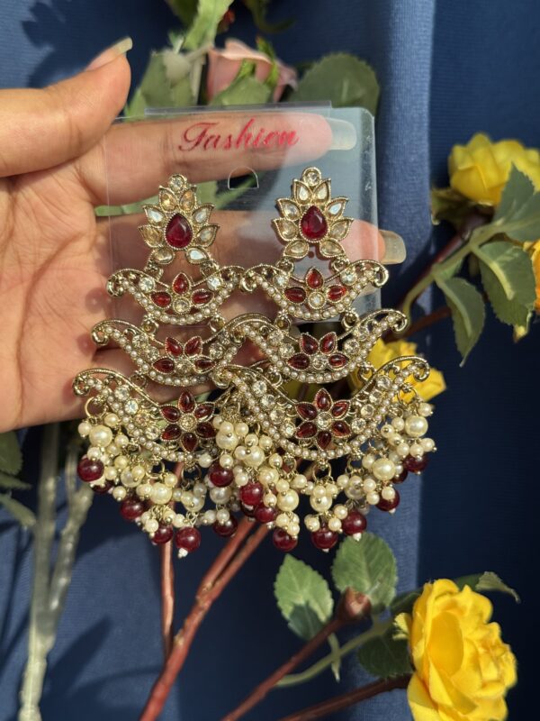 Ragini Premium Earrings - Red