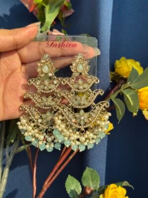 Ragini Premium Earrings – Mint Green