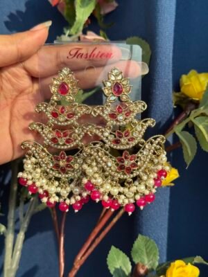 Ragini Premium Earrings – Dark Pink