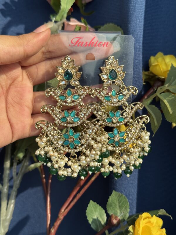 Ragini Premium Earrings - Dark Green
