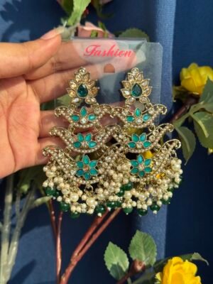 Ragini Premium Earrings – Dark Green