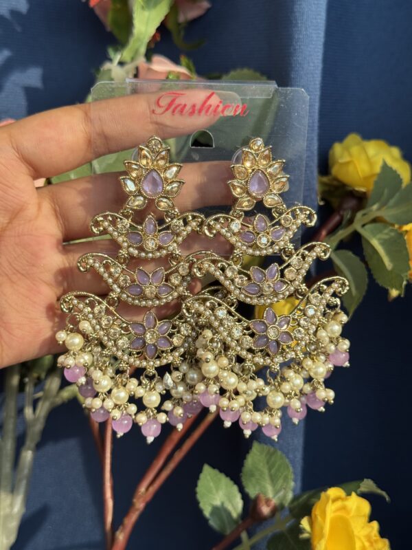 Ragini Premium Earrings - Lavender
