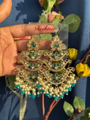 Ragini Premium Earrings – Teal Green