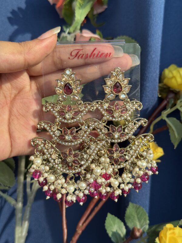 Ragini Premium Earrings - Purple