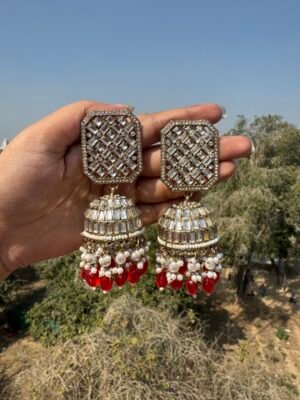 Ridhima Kundan Jhumka – Red