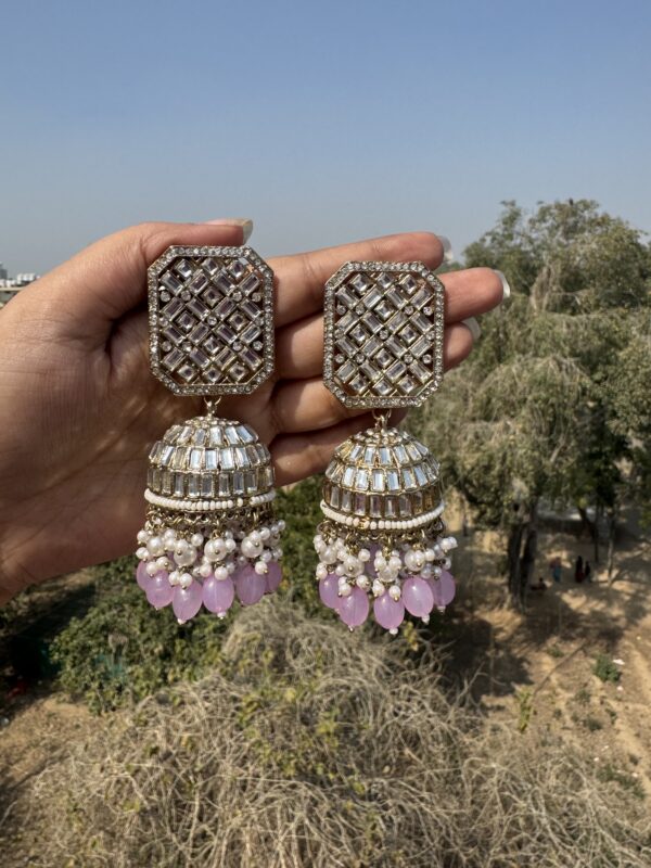 Ridhima Kundan Jhumka - Lavender