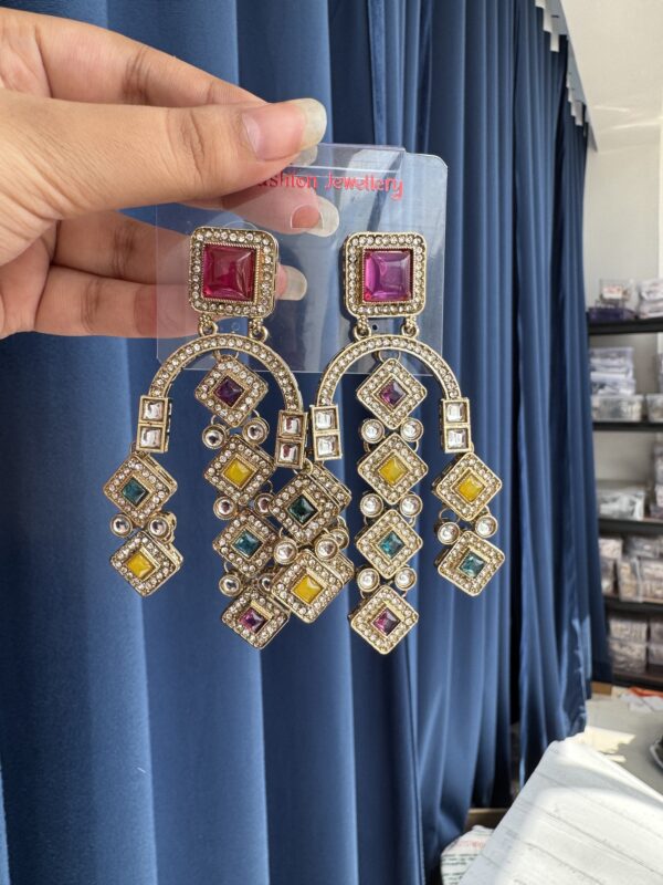Preeti Stone Earrings - Multi