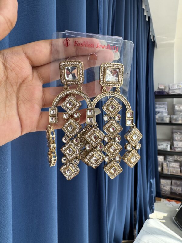 Preeti Stone Earrings - White