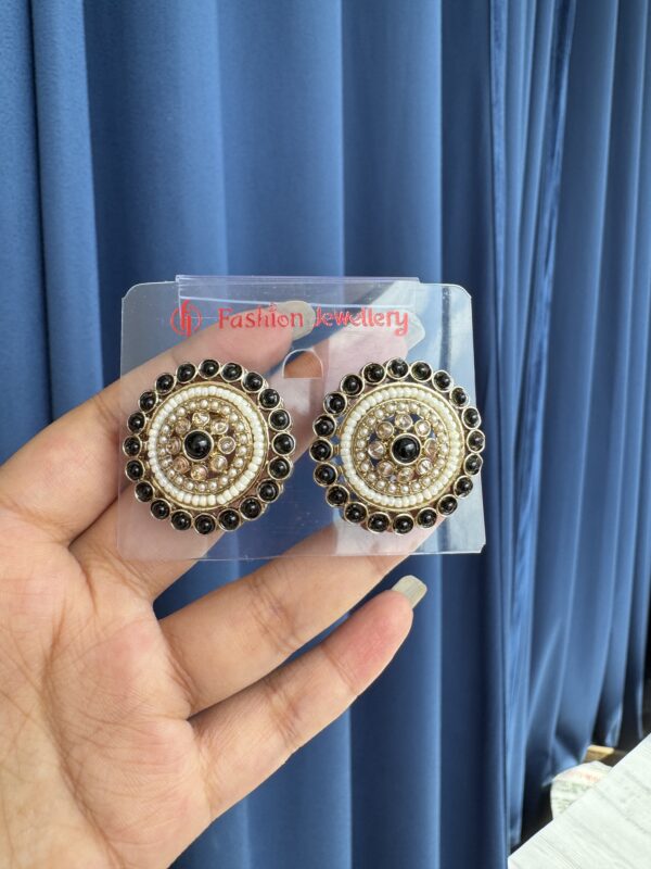 Kajol Ethnic Studs - Black