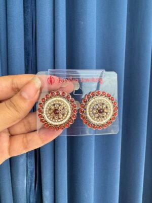 Kajol Ethnic Studs – Wine