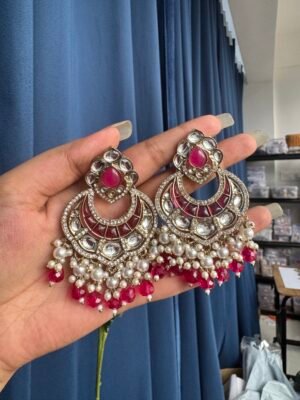 Zoya Chandbali- Dark Pink