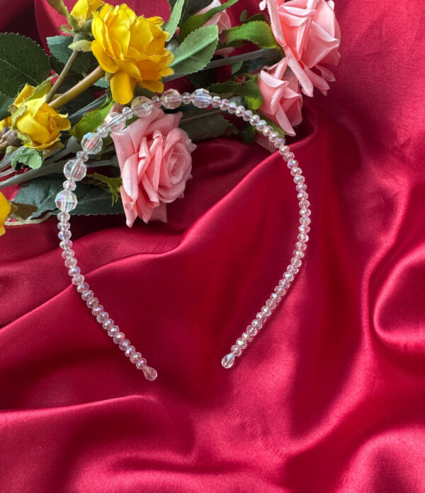 Crystal Bead Hairband - White