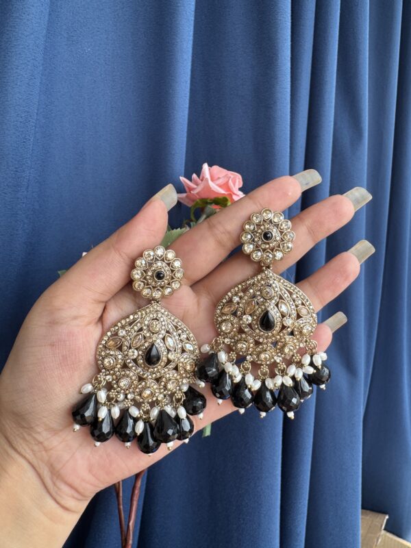 Seema Kundan Chandbali - Black