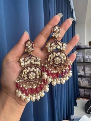 Vrushika Premium Earrings – Wine