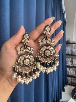 Vrushika Premium Earrings – Black