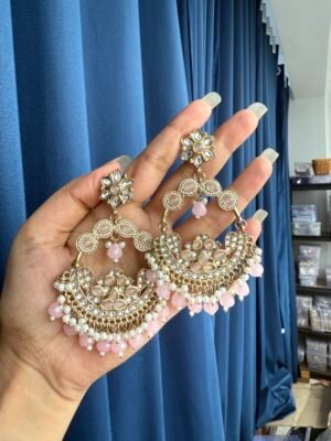 Sanjana Premium Chandbali – Light Pink