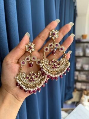 Sanjana Premium Chandbali – Purple