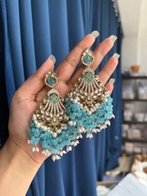 Zarine Premium Chandbali – Light Blue