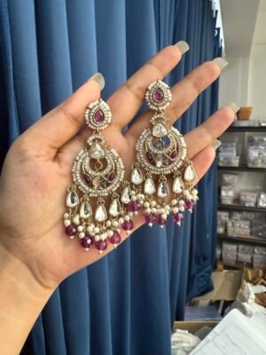 Teena Chandbali Earrings – Purple