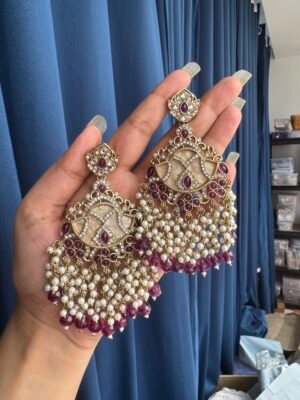 Simi Premium Chandbali – Purple