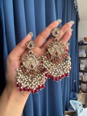 Simi Premium Chandbali – Red
