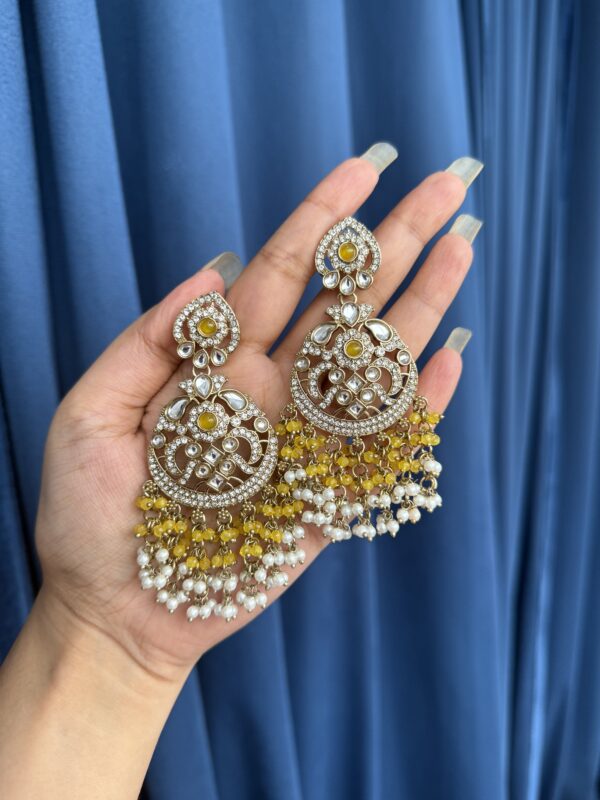Yukti Crystal Earrings - Yellow